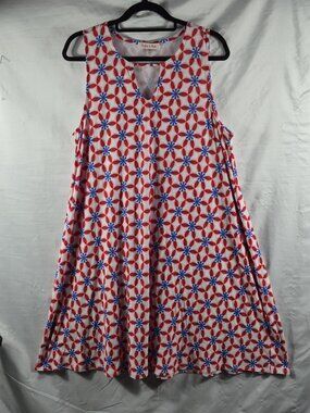 Harlow & Rose Women's Red White Blue Sleeveless Summer 4th of July Dress Size L